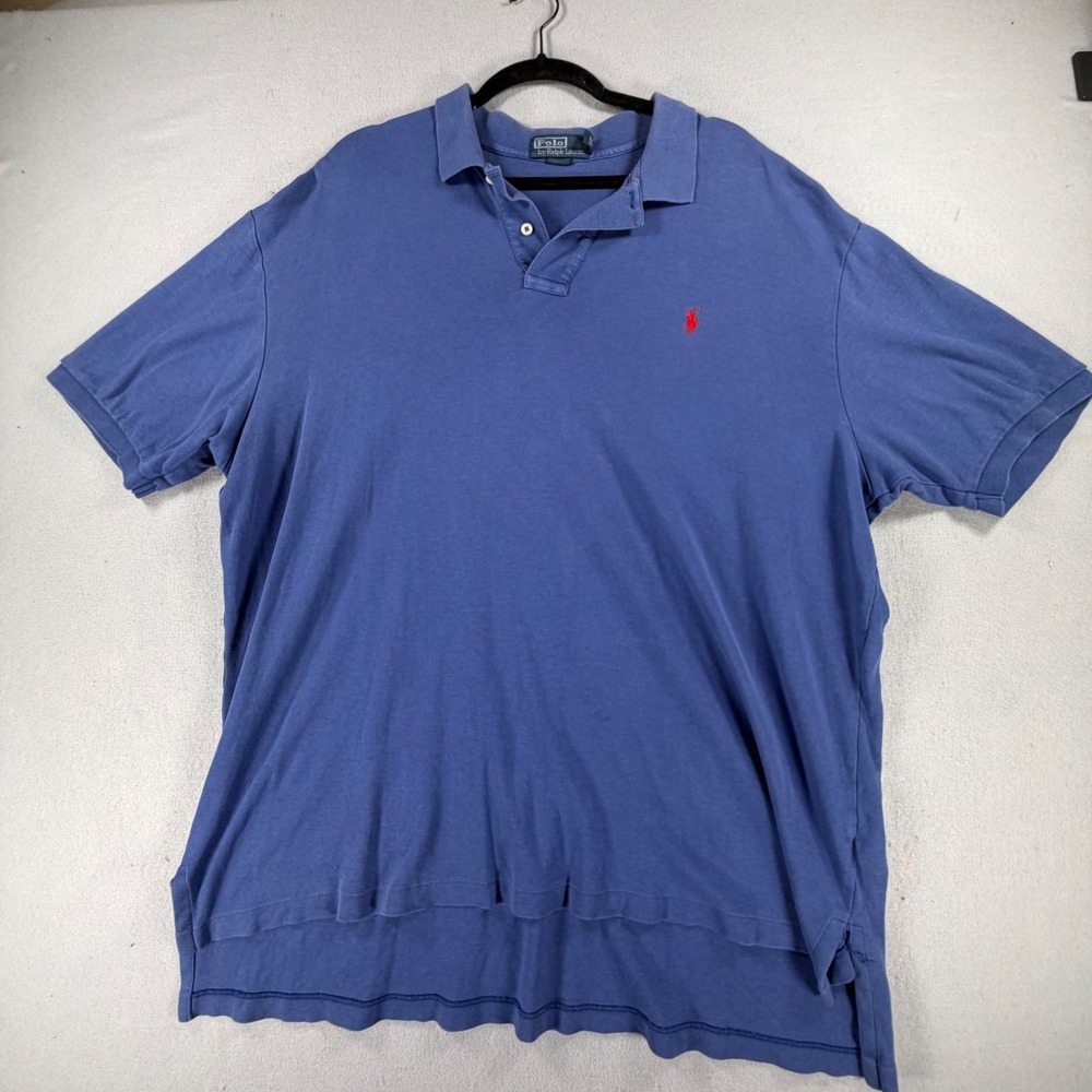 Polo Ralph Lauren Mens XXL Blue Short Sleeve Red Pony Classic Fit Polo Shirt